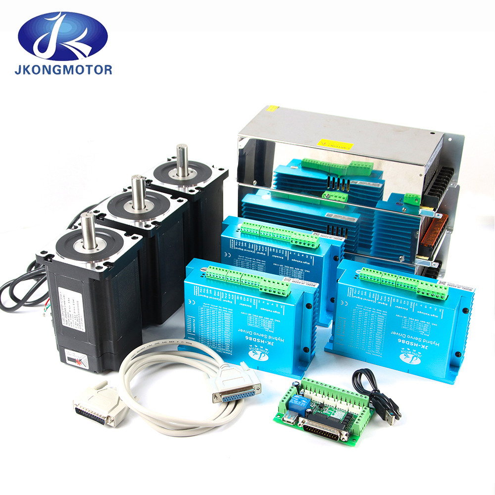 Jkongmotor Alto Torque 12Nm Nema34 Loop fechado motor passo linear para máquina de sexo com codificador e motorista